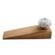2 Pieces White And Black Etched Ceramic Wooden Door Stopper